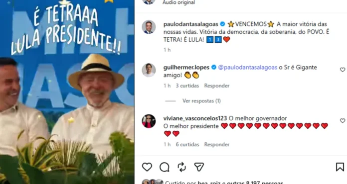 “A maior vitória das nossas vidas”: Paulo Dantas comemora vitória de Lula